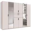 KLEIDERSCHRANK 270/210/58 cm 8-türig Weiß  - Schwarz/Weiß, MODERN, Glas/Holzwerkstoff (270/210/58cm) - Boxxx