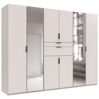 KLEIDERSCHRANK in Weiss  - Weiss/Schwarz, Modern, Glas/Holzwerkstoff (270/210/58cm) - Boxxx