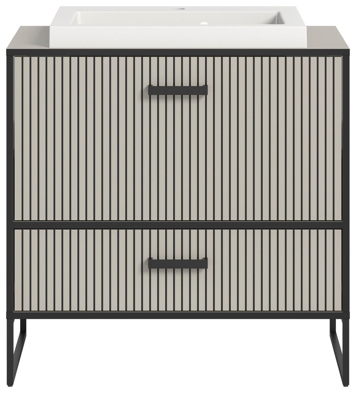 WASCHTISCHKOMBI  - Schwarz, MODERN, Holzwerkstoff/Metall (80/84/48cm) - MID.YOU