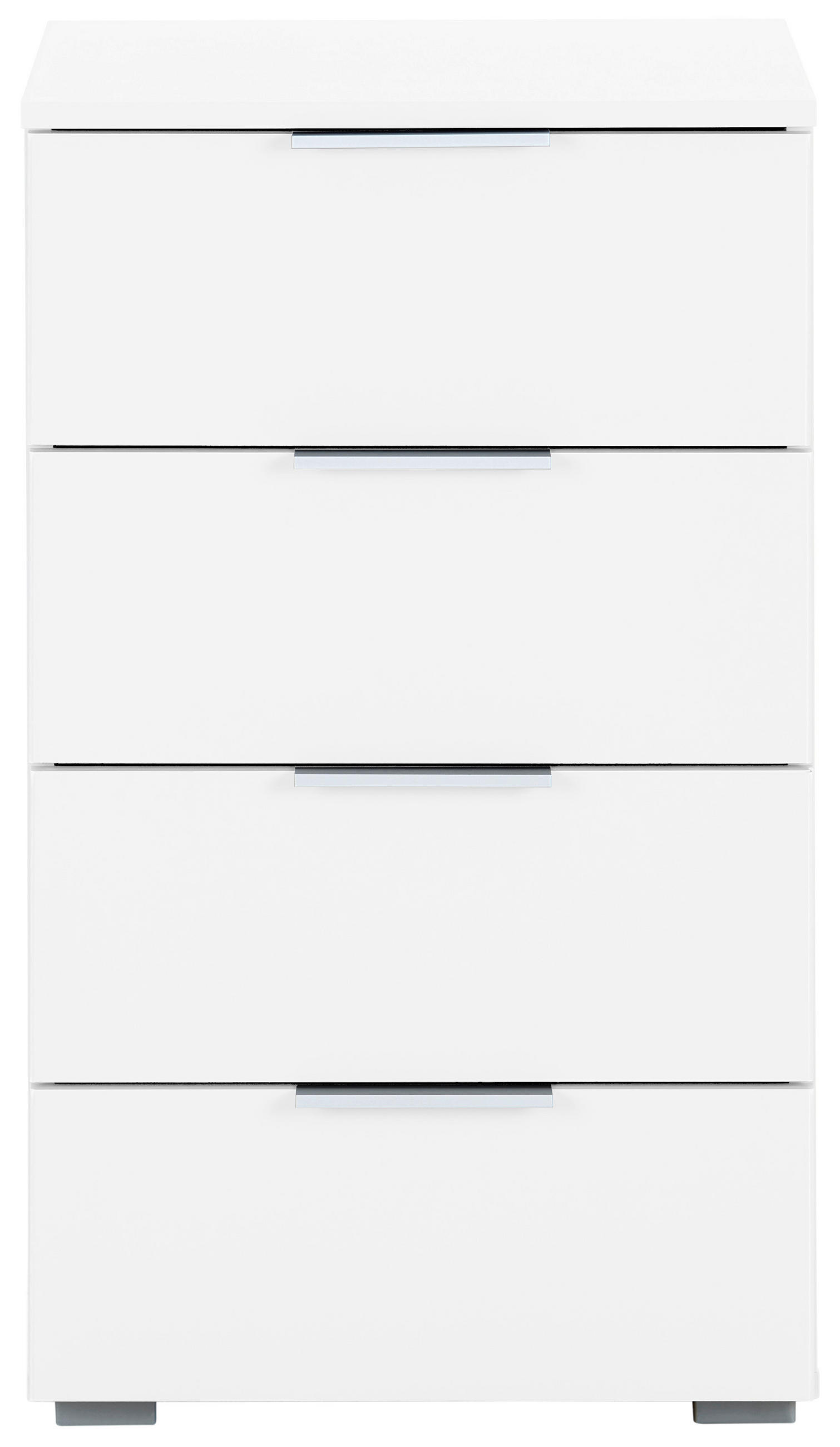 NACHTSCHRANK 47/81/42 cm  - Alufarben/Weiß, MODERN, Holzwerkstoff (47/81/42cm) - Rauch Möbel