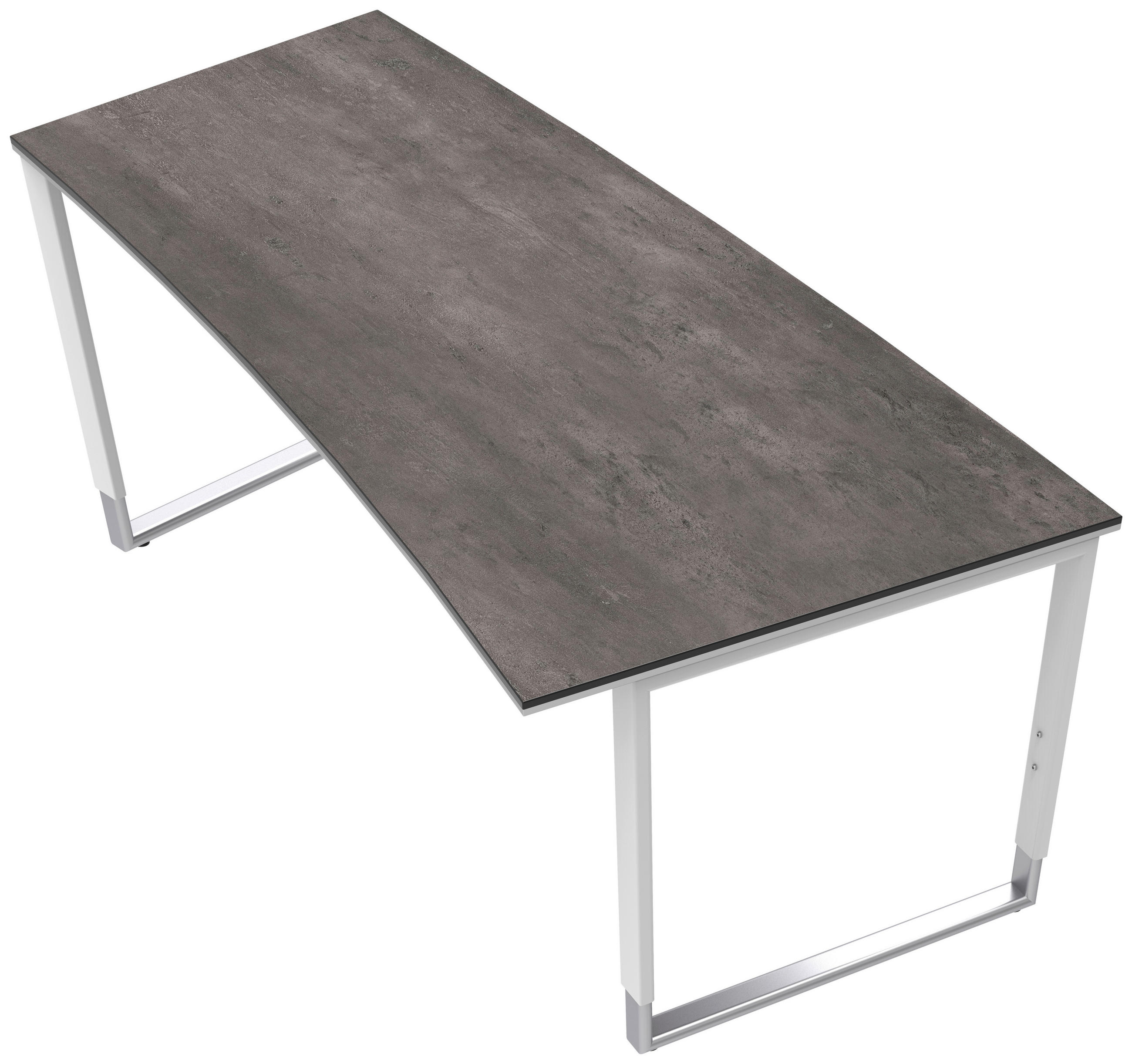 SCHREIBTISCH 200/100/68-82 cm  in Grau, Weiß, Alufarben  - Alufarben/Weiß, Design, Holzwerkstoff/Metall (200/100/68-82cm) - Moderano