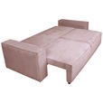 SCHLAFSOFA mit Liegefunktion, Schlafen auf Sitzhöhe, Rücken echt Cord Altrosa - Schwarz/Altrosa, KONVENTIONELL, Kunststoff/Textil (240/89/100cm) - Carryhome