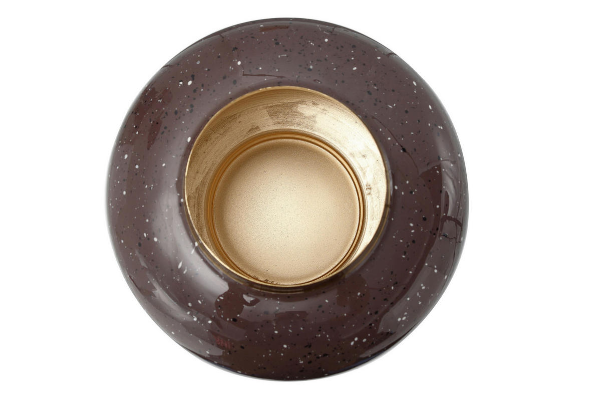 VASE 19 cm  - Goldfarben/Braun, Trend, Metall (20/20/19cm) - Kayoom