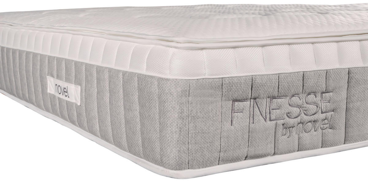 BOXSPRINGMATRATZE 90/200 cm, Höhe ca.: 30 cm,  - Weiß/Grau, Basics, Textil (90/200cm) - Novel