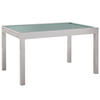 STOL VRTNI  srebrne boje  metal, staklo      - srebrne boje, Basics, staklo/metal (135-270/90/75cm) - Ambia Garden