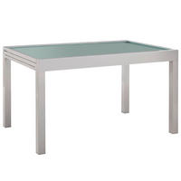 STOL VRTNI  srebrne boje  metal, staklo      - srebrne boje, Basics, staklo/metal (135-270/90/75cm) - Ambia Garden