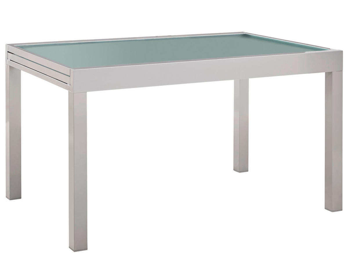 STOL VRTNI  srebrne boje  metal, staklo      - srebrne boje, Basics, staklo/metal (135-270/90/75cm) - Ambia Garden