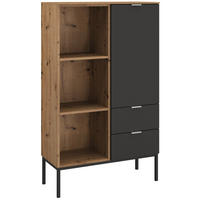 HIGHBOARD  in 80/138/42 cm  - Alufarben/Graphitfarben, Design, Holzwerkstoff/Metall (80/138/42cm) - Stylife