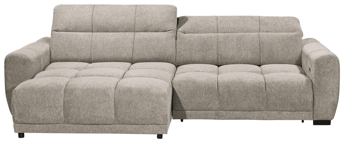 ECKSOFA HUNTER Sandfarben Mikrofaser  - Sandfarben/Schwarz, Basics, Kunststoff/Textil (170/297cm) - Livetastic