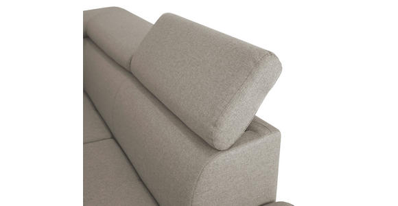 ECKSOFA in Webstoff Ecru  - Ecru/Silberfarben, Design, Textil/Metall (257/226cm) - Xora