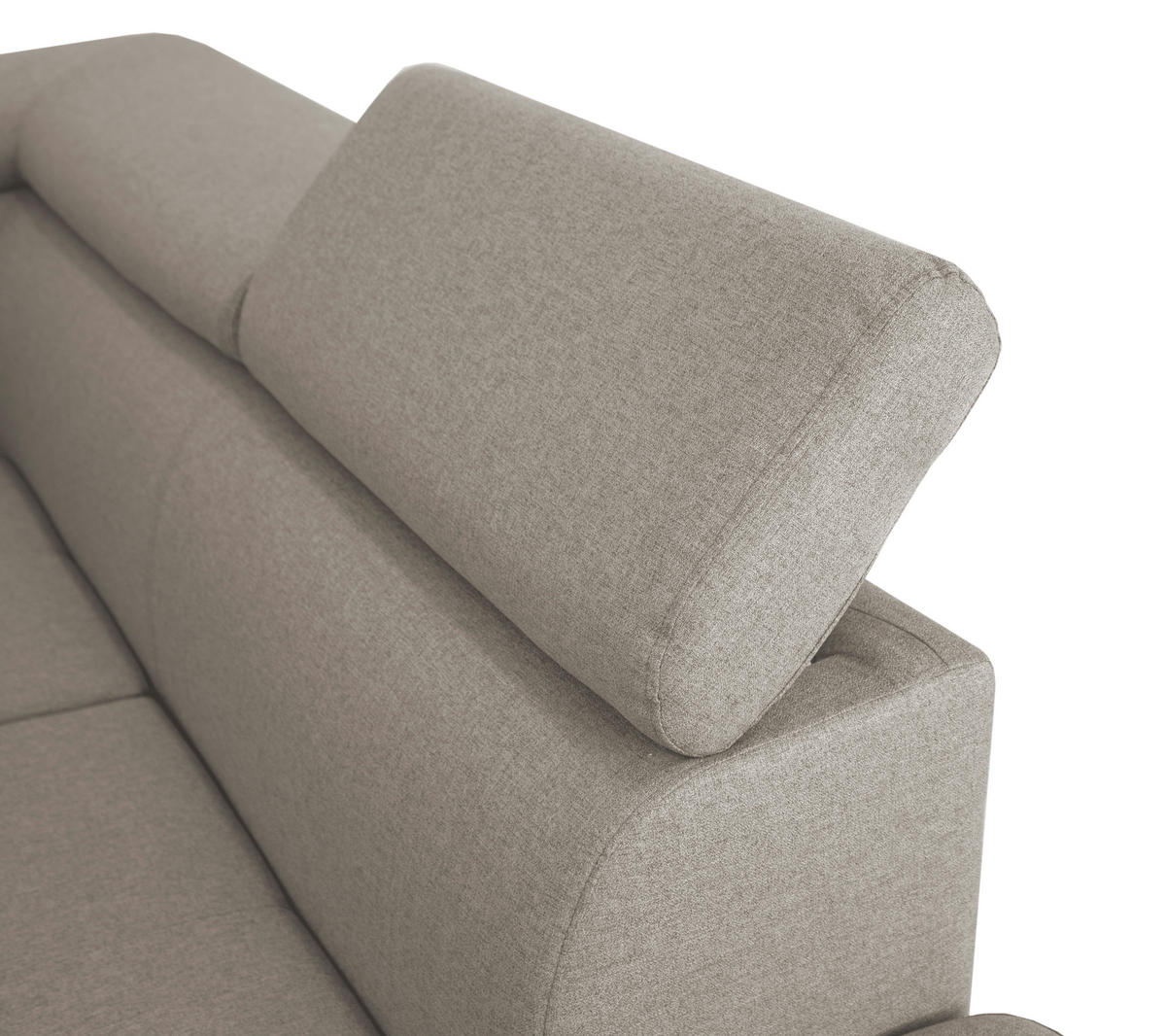 ECKSOFA inkl. Funktionen Ecru Webstoff  - Ecru/Silberfarben, Design, Textil/Metall (257/226cm) - Xora