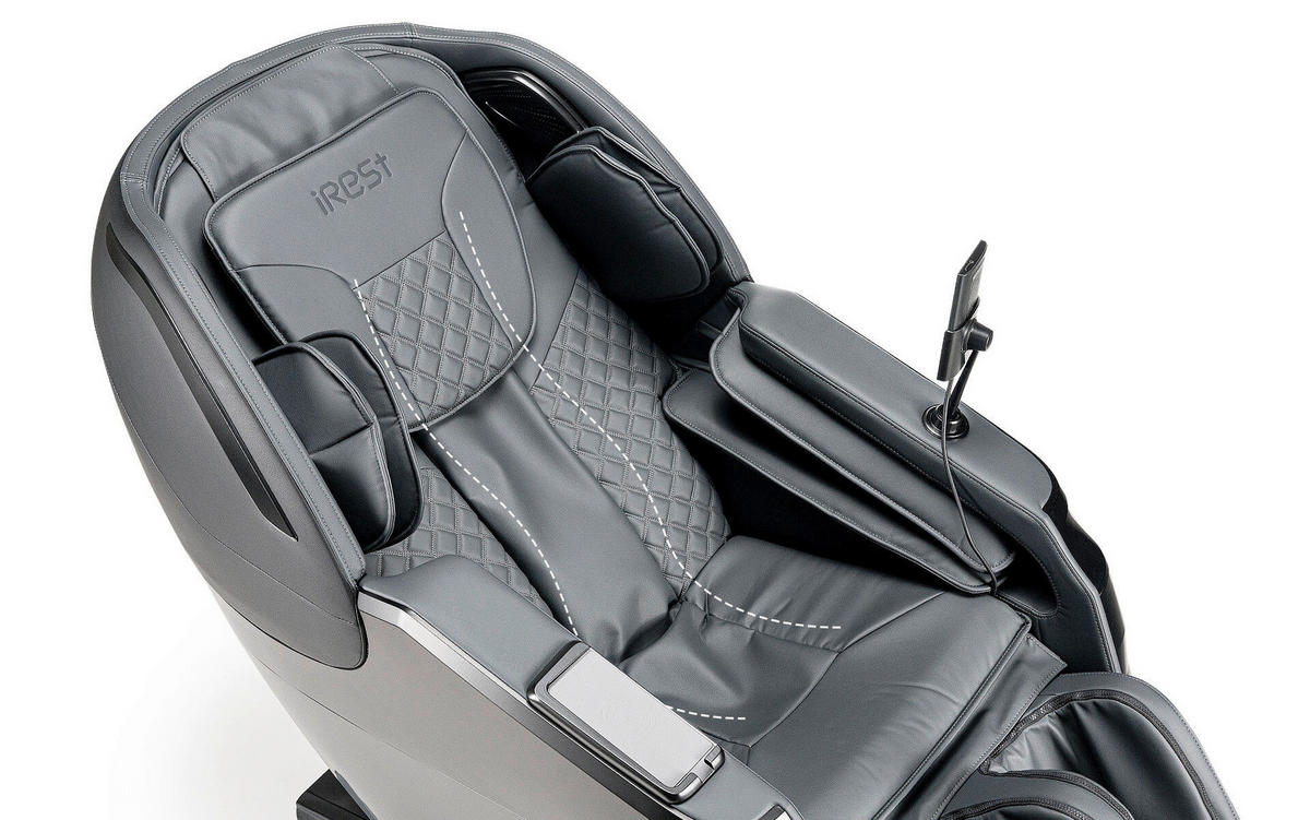 MASSAGESESSEL  mit Schwarz integrierte Lautsprecher, Relaxfunktion, Liegefunktion, Sitzheizung, Netzbetrieb, Massagefunktion, Herz-Waage-Funktion, abwischbar, ausziehbare Fußstütze, Bluetooth-Lautsprecher, Rückenlehne in S-Form  - Schwarz, Basics, Kunststoff/Textil (76/113/155-175cm) - iRest