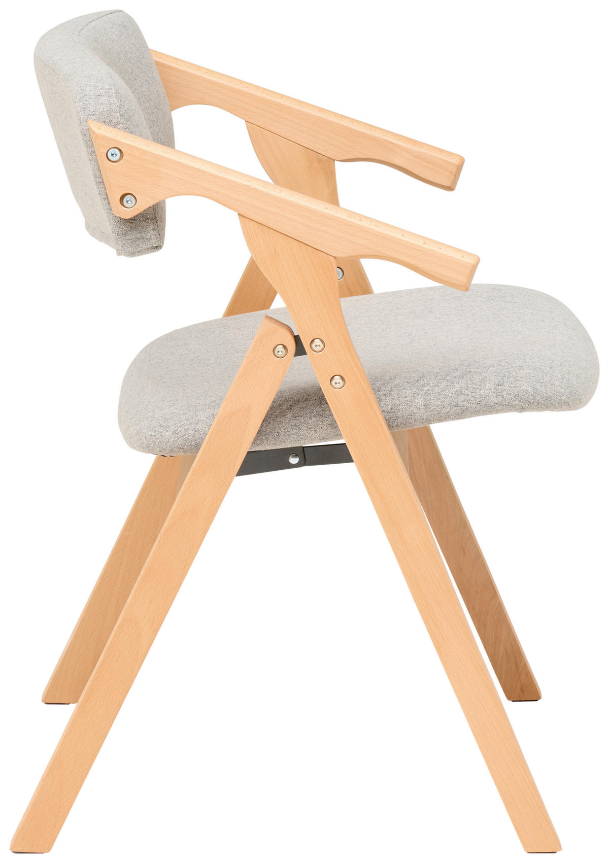 ARMLEHNSTUHL in Holz, Textil Grau  - Naturfarben/Grau, MODERN, Holz/Textil (53/78/47cm) - MID.YOU