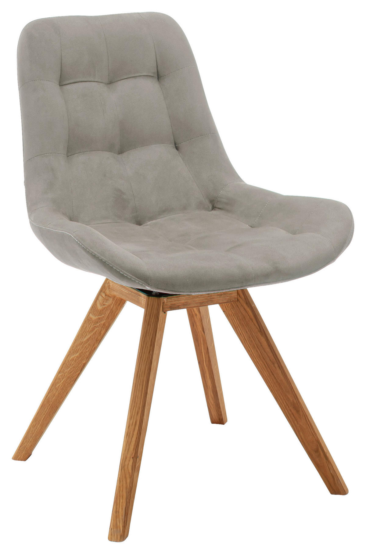 STUHL  in Flachgewebe  - Hellgrau, Konventionell, Holz/Textil (56/84/63cm) - Carryhome
