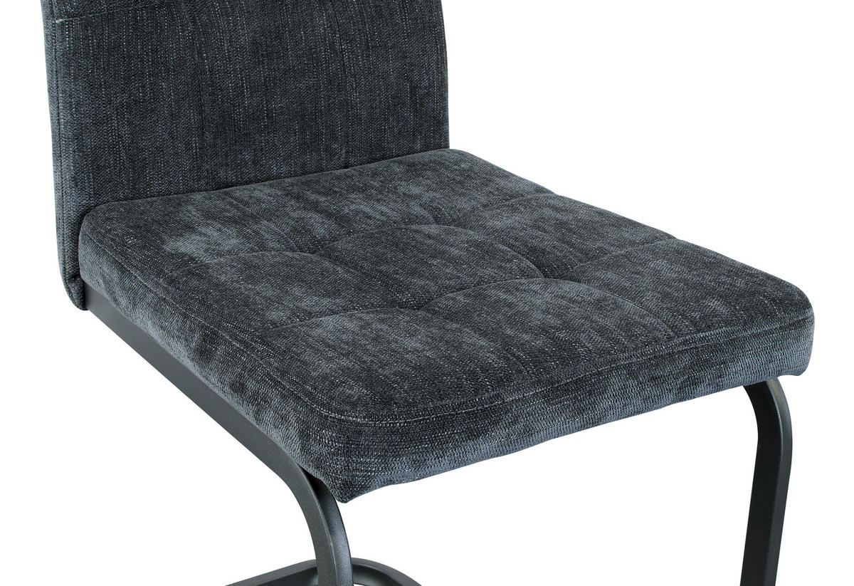 ŽIDLE, tmavě šedá - černá/tmavě šedá, Moderní, kov/textil (43/92/56cm) - MID.YOU