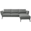 ECKSOFA in Flachgewebe Hellgrau  277/175 cm  - Hellgrau/Schwarz, Design, Textil/Metall (277/175cm) - Schöner Wohnen
