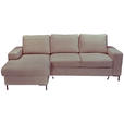 ECKSOFA Taupe Cord  - Taupe/Schwarz, KONVENTIONELL, Textil/Metall (150/240cm) - Carryhome
