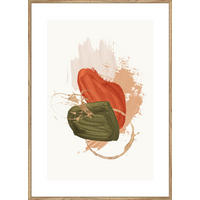 UMELECKÁ TLAČ, abstraktné, 51,2/71,2 cm  - viacfarebná/farba duba, Design, kompozitné drevo/textil (51,2/71,2cm) - Monee