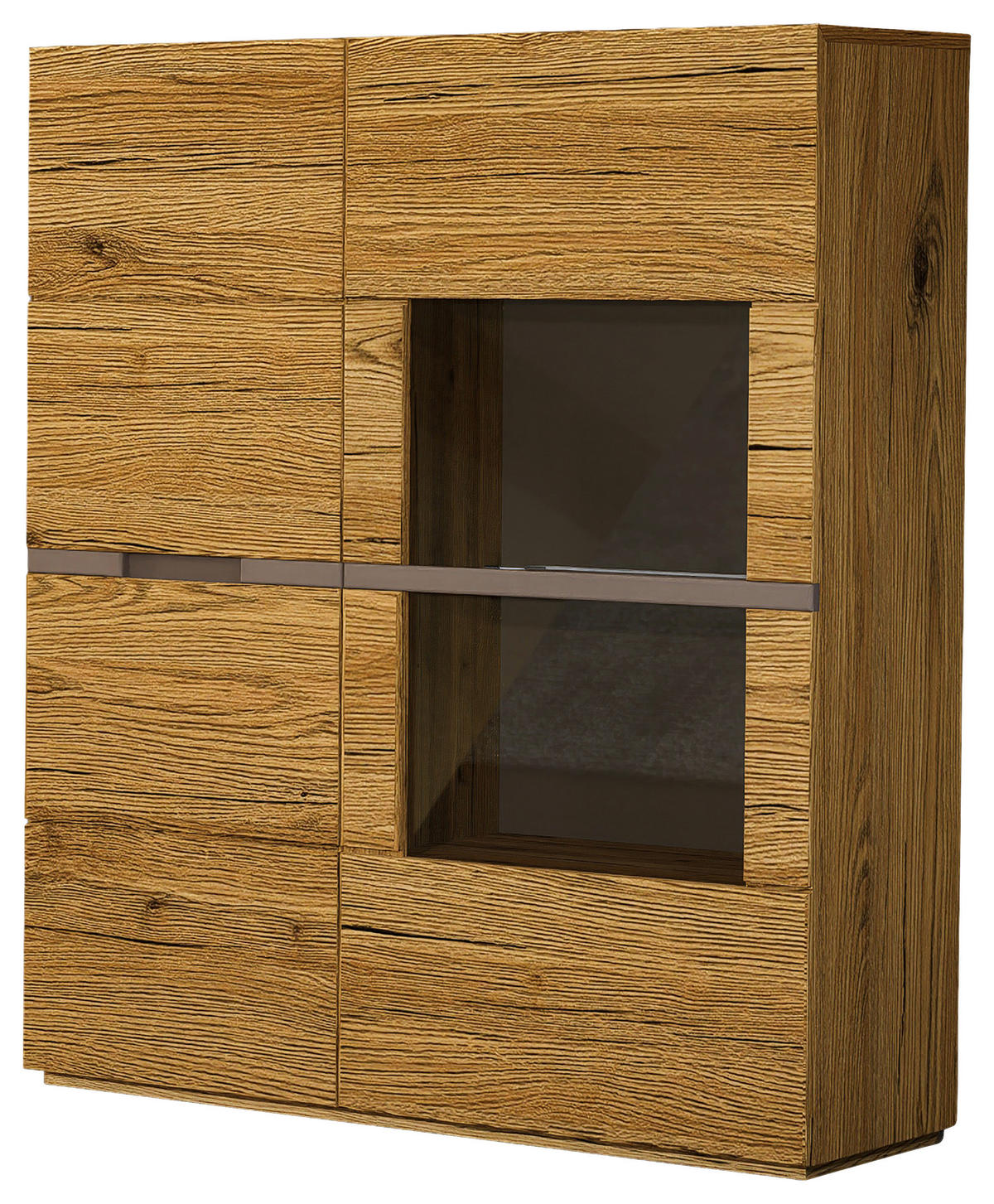 HIGHBOARD Taupe, Wildeiche  105/132/40 cm  - Taupe/Wildeiche, Design, Glas/Holz (105/132/40cm) - Novel