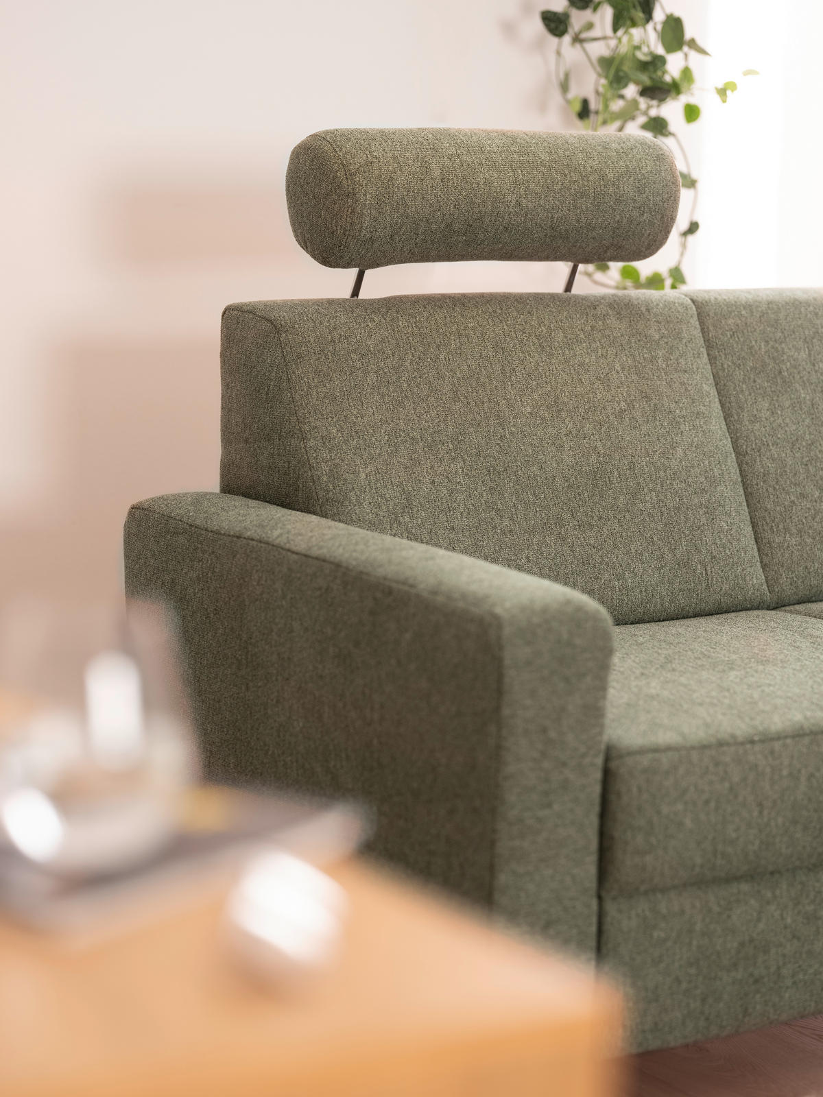 3-SITZER-SOFA in Flachgewebe Grün  - Chromfarben/Grün, Design, Textil/Metall (195/83/85cm) - Xora