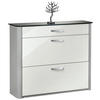 SCHUHSCHRANK Weiß, Alufarben  - Chromfarben/Alufarben, Basics, Glas/Holzwerkstoff (117/97/28cm) - Moderano