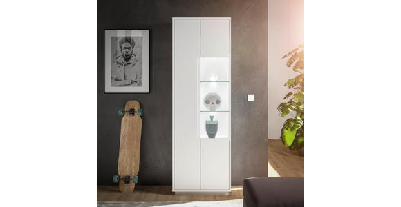 VITRINE Weiß 65/198/38 cm - Weiß, MODERN, Glas/Holzwerkstoff (65/198/38cm) - Carryhome