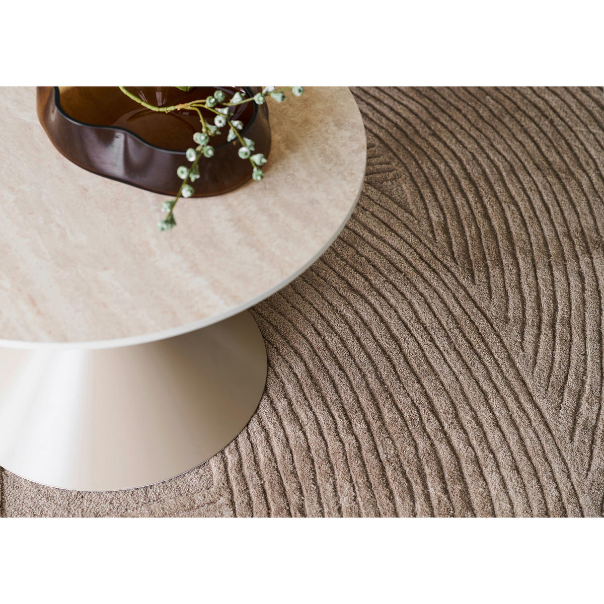 COUCHTISCH Annecy 70/70/41 cm rund Sandfarben  - Sandfarben, Design, Stein/Metall (70/70/41cm) - MID.YOU