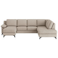 WOHNLANDSCHAFT in Flachgewebe Beige  - Beige/Schwarz, KONVENTIONELL, Textil/Metall (156/309/204cm) - Cotta