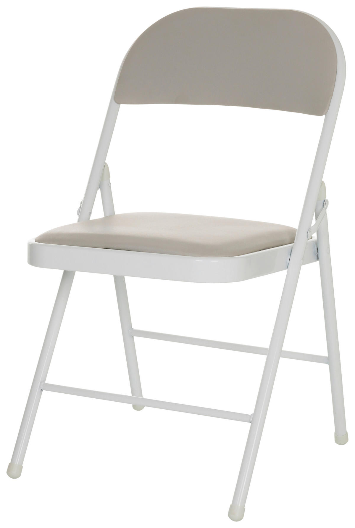 KLAPPSTUHL in Leder Grau  - Weiß/Grau, Basics, Leder/Metall (44/80/49cm) - MID.YOU