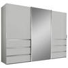 SCHWEBETÜRENSCHRANK in Weiss  - Chromfarben/Weiss, Design, Glas/Holzwerkstoff (300/217/67cm) - Novel