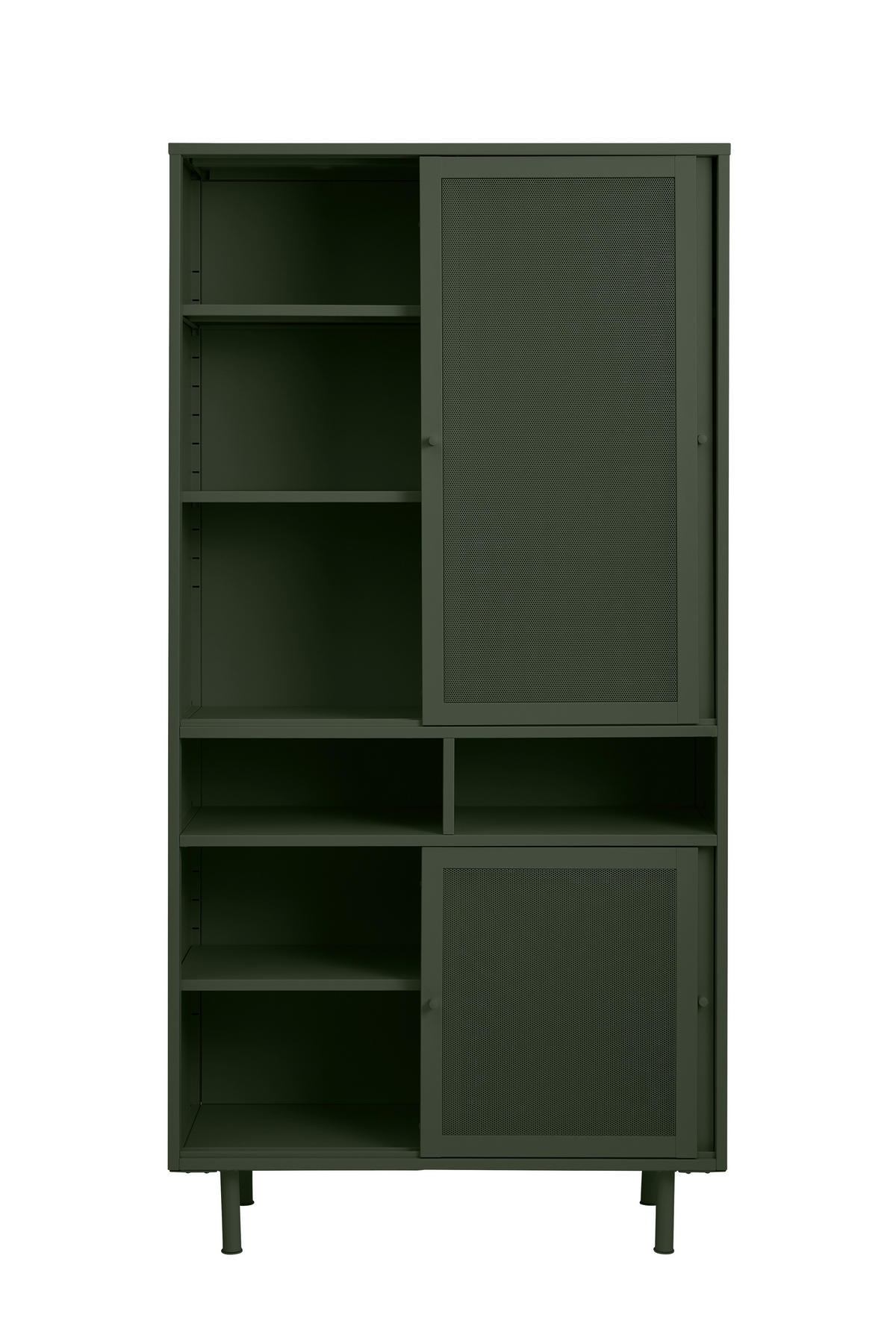 MEHRZWECKSCHRANK 90/180/40 cm  in Olivgrün  - Schwarz/Olivgrün, Basics, Metall (90/180/40cm) - Boxxx
