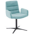 ARMLEHNSTUHL  in Cord  - Petrol/Schwarz, Design, Textil/Metall (61/88/66cm) - Dieter Knoll