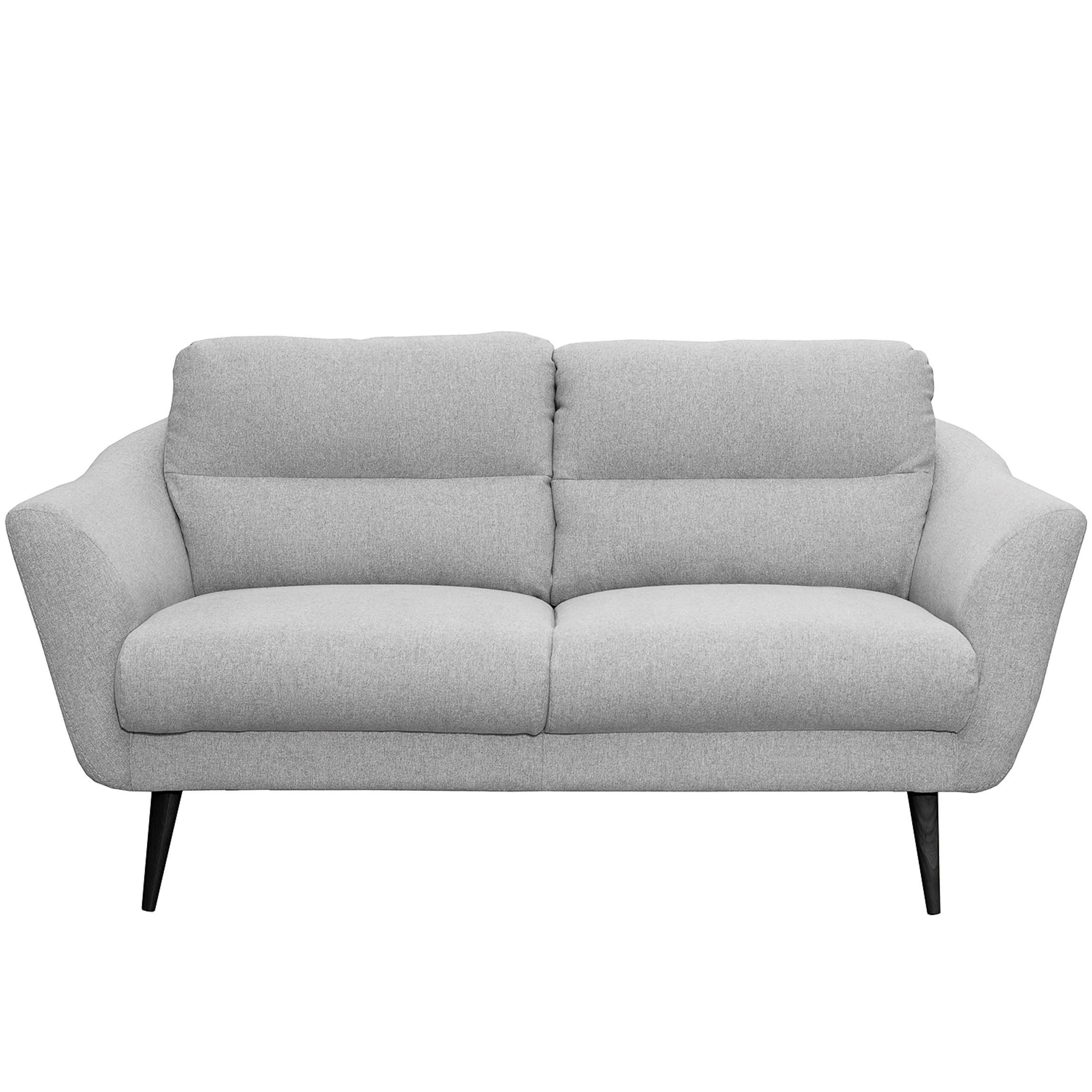 2,5-SITZER in Webstoff Hellgrau  - Hellgrau/Schwarz, Design, Holz/Textil (187/87/88cm) - Livetastic