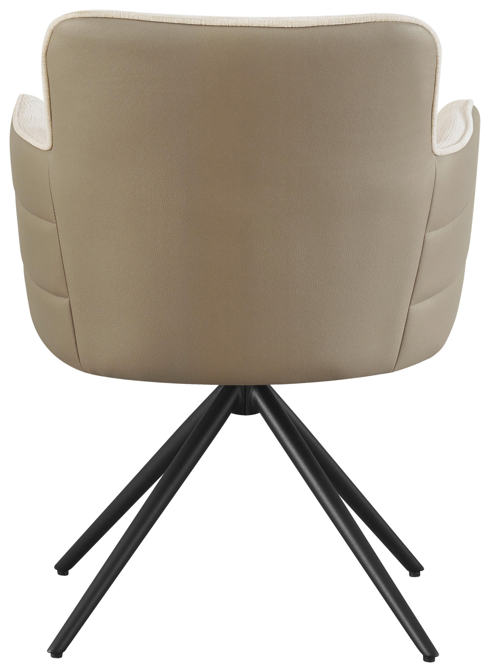 ARMLEHNSTUHL  in Eisen Lederlook, Webstoff  - Beige/Schwarz, KONVENTIONELL, Textil/Metall (58/82/64cm) - MID.YOU