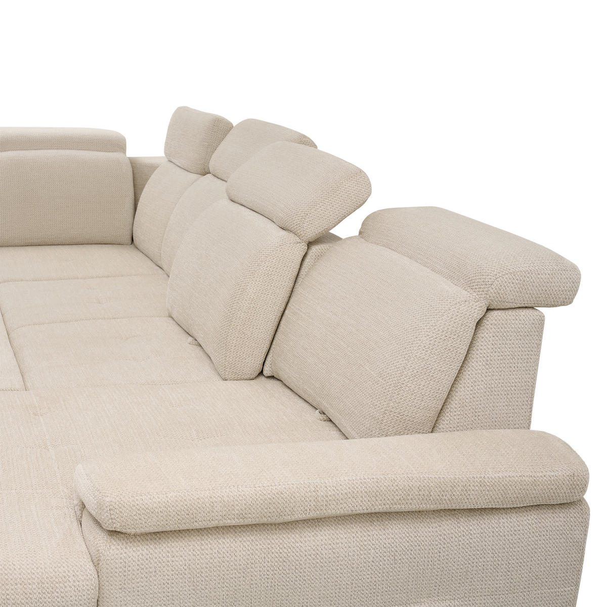 WOHNLANDSCHAFT in Struktur Beige  - Beige, Design, Textil/Metall (190/364/270cm) - Stylife