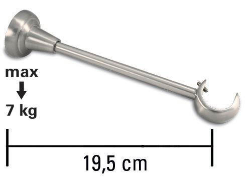 CONSOLE BARĂ 12 cm  - culoare inox, Konventionell, metal (12cm) - Gardinia
