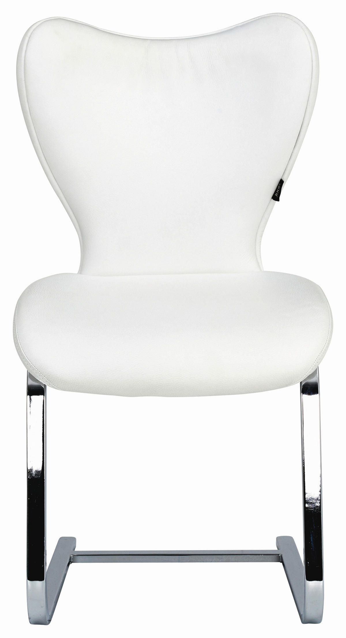 SCHWINGSTUHL  in Echtleder  - Chromfarben/Weiß, Design, Leder/Metall (48/91/64cm) - Joop!