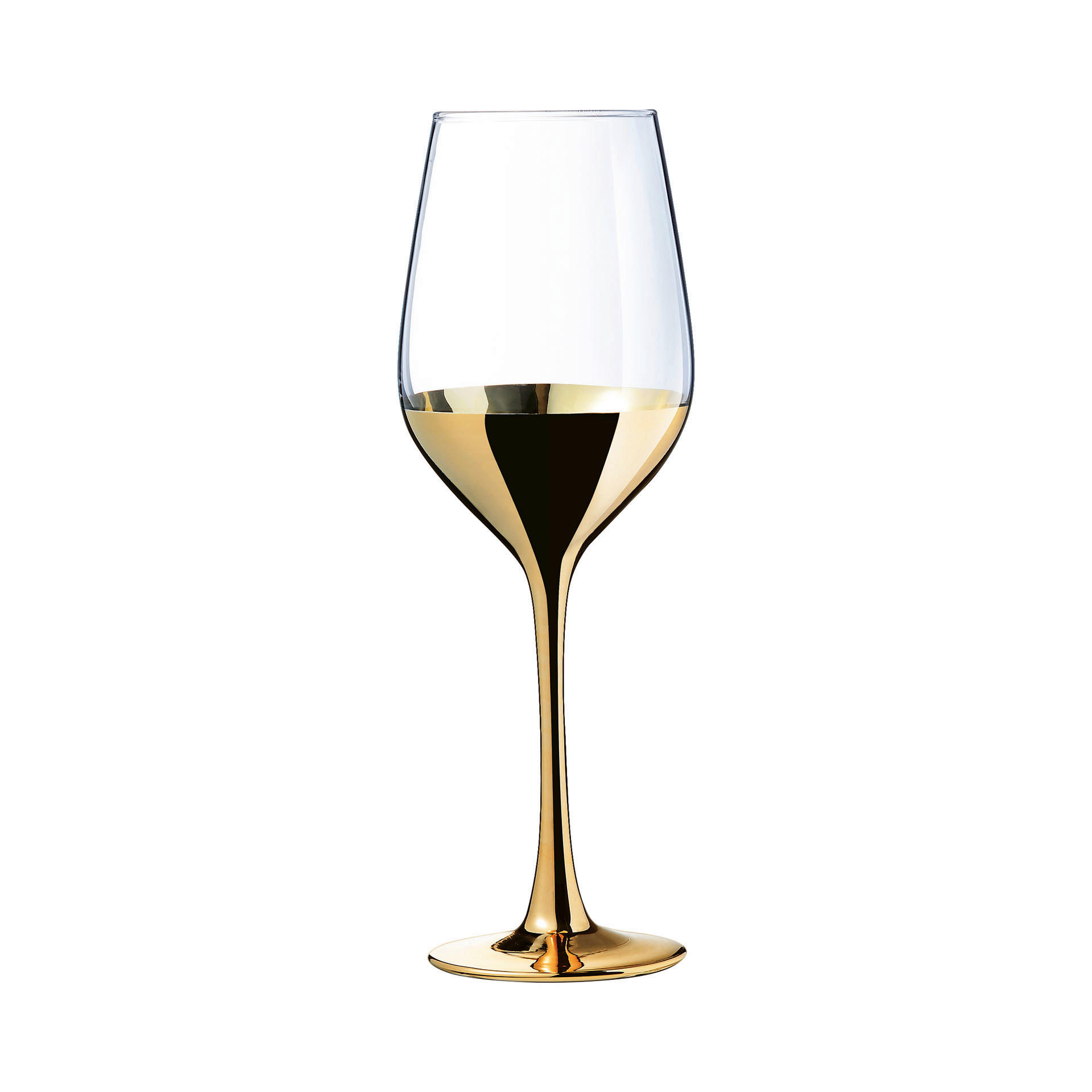 PAHAR PENTRU VIN ROȘU  - auriu/transparent, Basics, sticlă (0,35l)