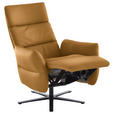 RELAXSESSEL in Leder Currygelb  - Currygelb/Schwarz, Design, Leder/Metall (82/119/85cm) - Dieter Knoll