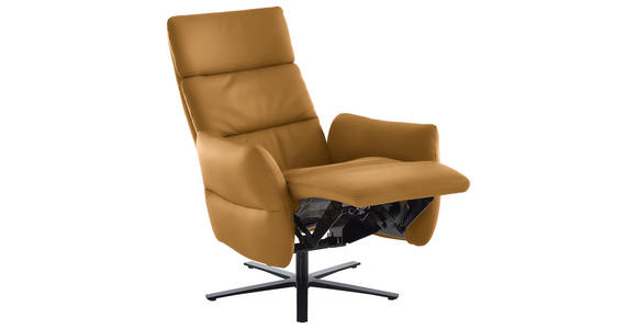 RELAXSESSEL in Leder Currygelb  - Currygelb/Schwarz, Design, Leder/Metall (82/119/85cm) - Dieter Knoll