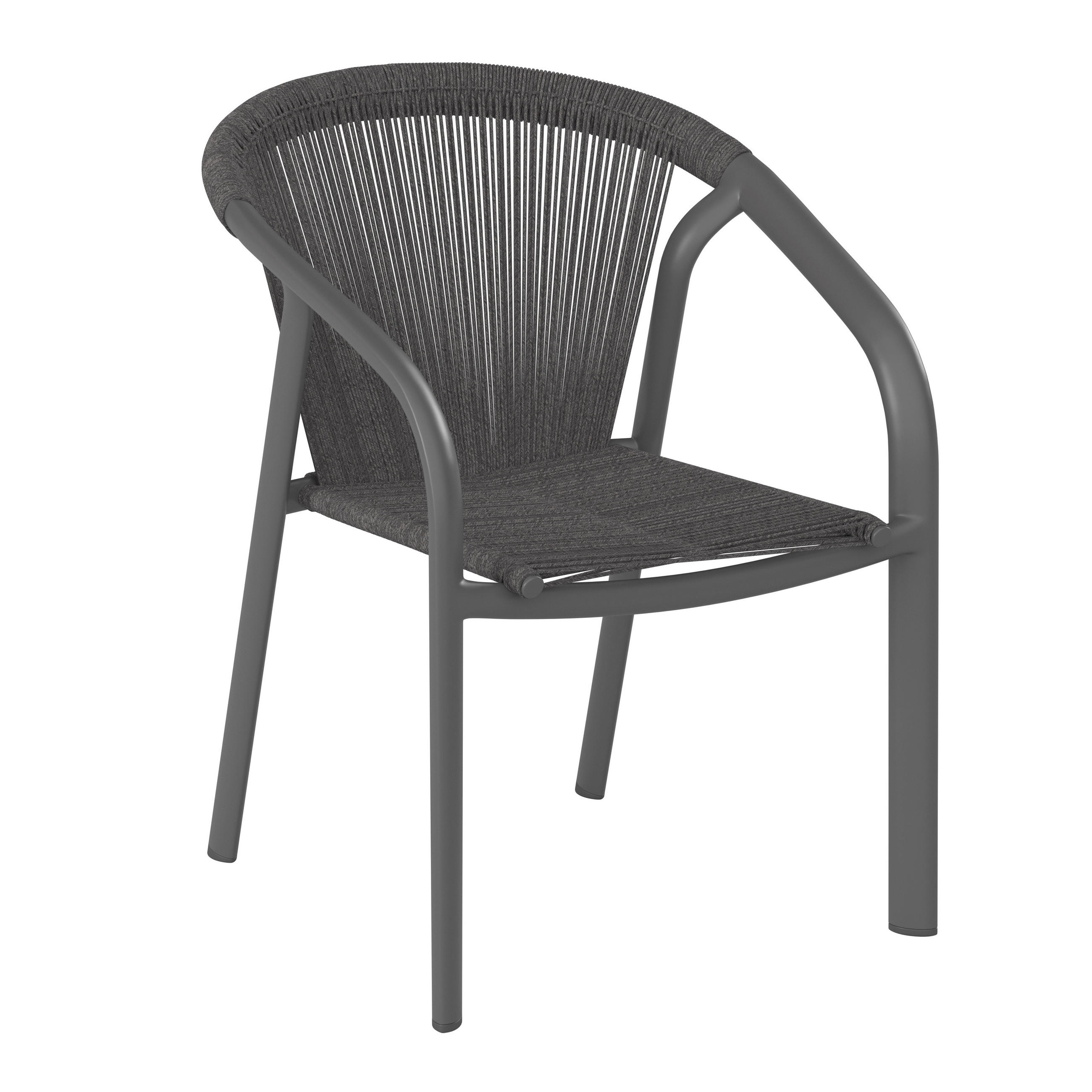 GARTENSTUHL Aluminium Anthrazit  - Anthrazit, MODERN, Kunststoff/Metall (56/79/62cm) - Ambia Garden