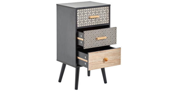 NACHTSCHRANK 35/65/29 cm  - Multicolor/Schwarz, Trend, Holz/Holzwerkstoff (35/65/29cm) - Carryhome