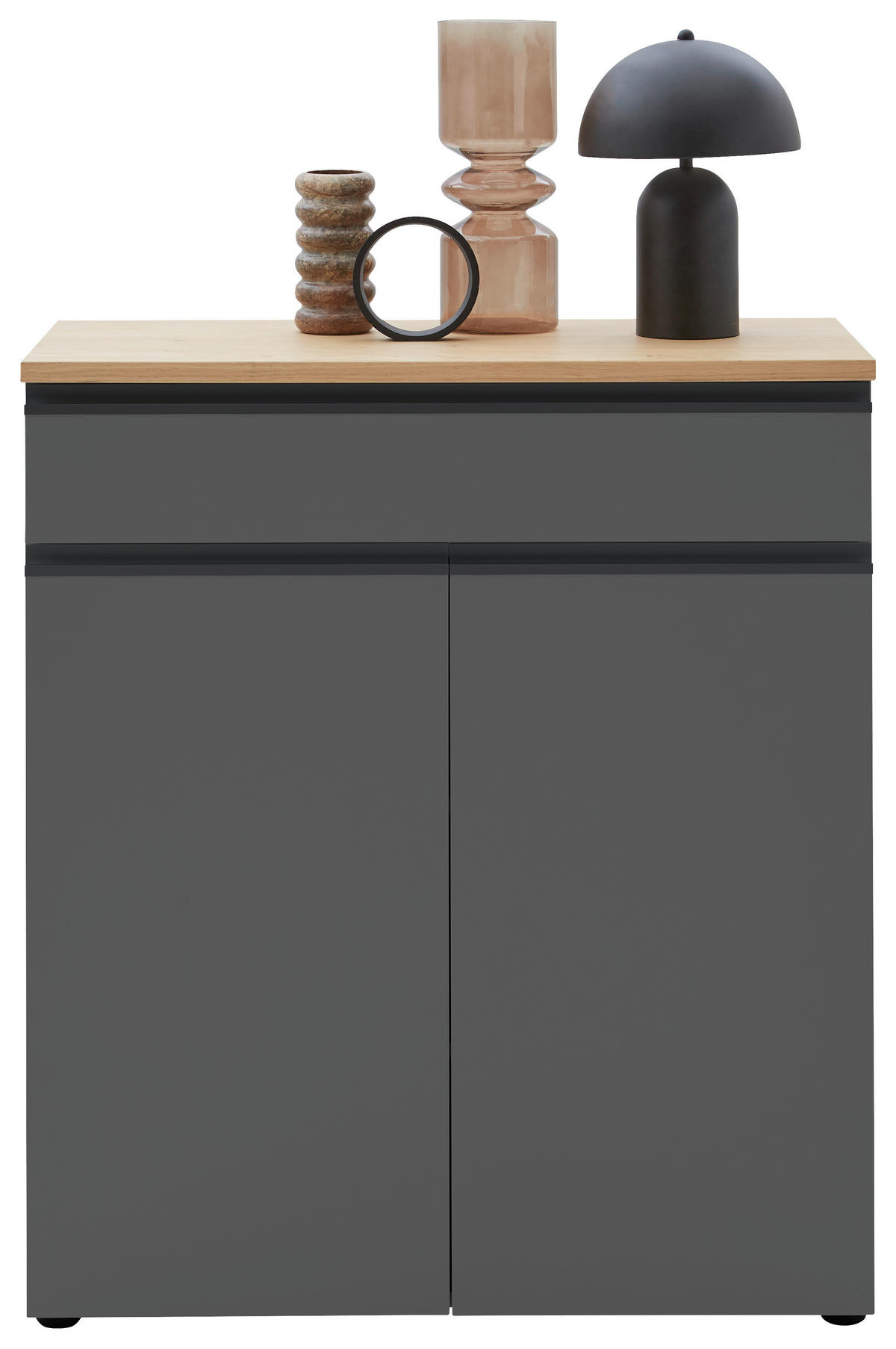 KOMMODE 90/102/41 cm  in Grau  - Eichefarben/Schwarz, Design, Holz/Holzwerkstoff (90/102/41cm) - Dieter Knoll