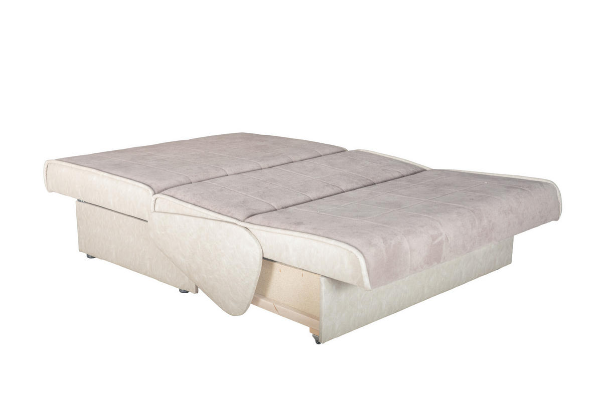 DVOSJED drvo, tekstil  svijetlo siva, cappuccino    - cappuccino/svijetlo siva, Konvencionalno, drvo/tekstil (126/110/87cm) - Xora