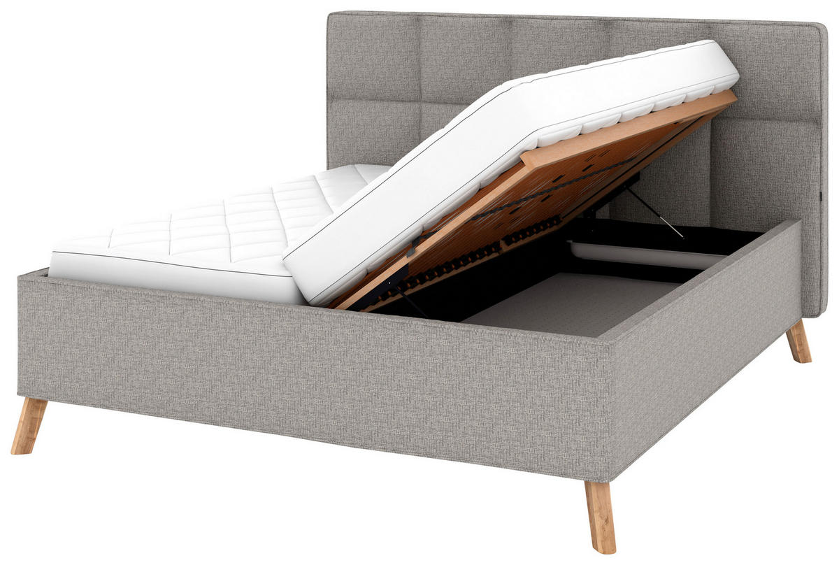 POLSTERBETT Bettkasten, motorische Verstellbarkeit, Fernbedienung, Lattenroste, Matratzen 180/200 cm  in Grau  - Schwarz/Weiß, KONVENTIONELL, Holz/Textil (180/200cm) - Musterring
