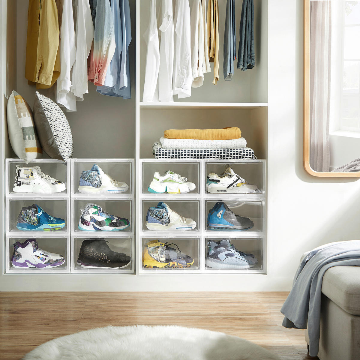 REGÁL NA TOPÁNKY, priehľadné, 72/66/28 cm - priehľadné, Trend, plast (72/66/28cm) - Boxxx