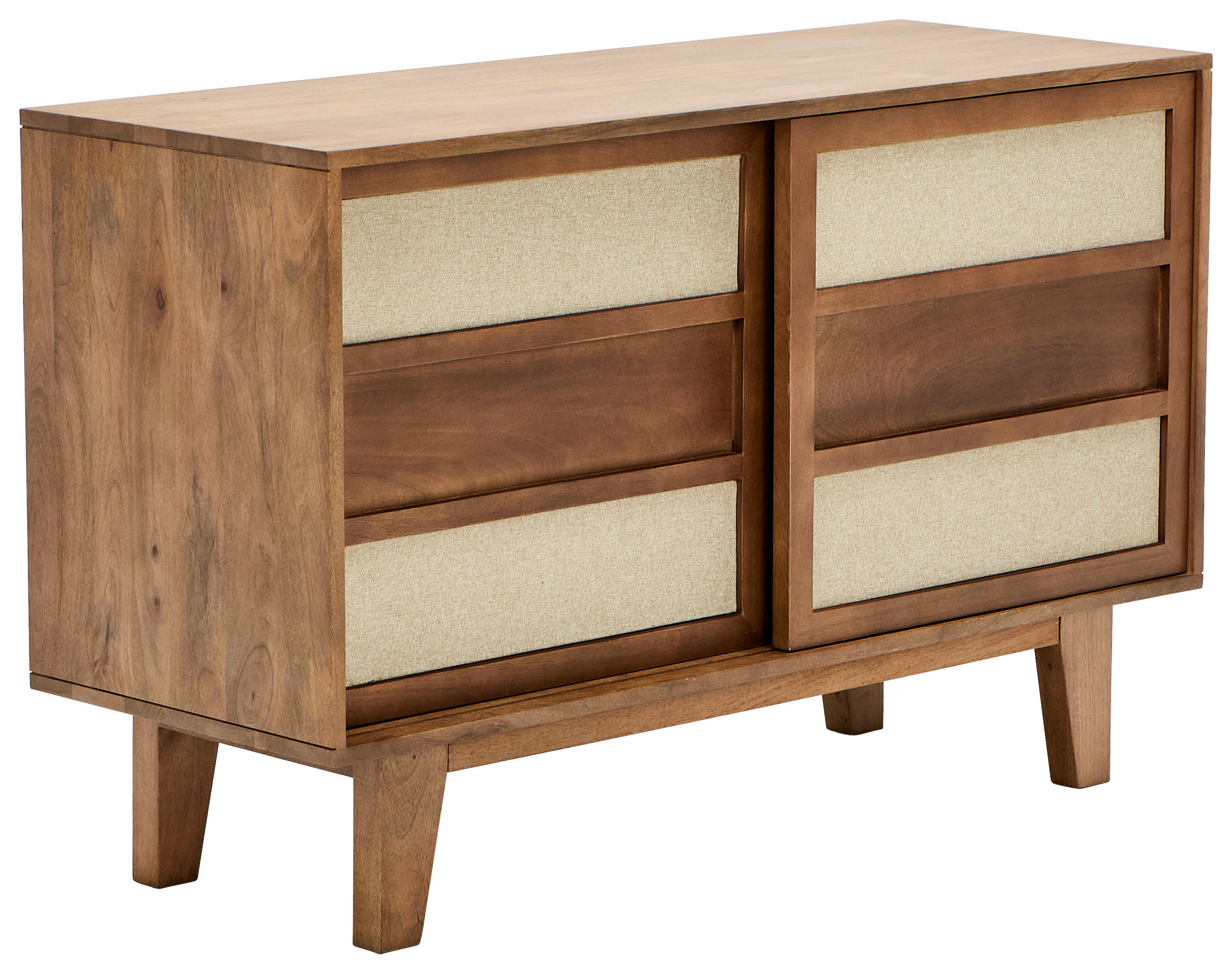 KOMMODE  in 120/45/76 cm  - Hellgrau/Naturfarben, Design, Holz/Textil (120/45/76cm) - Livetastic