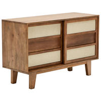 KOMMODE  in 120/45/76 cm  - Hellgrau/Naturfarben, Design, Holz/Textil (120/45/76cm) - Livetastic