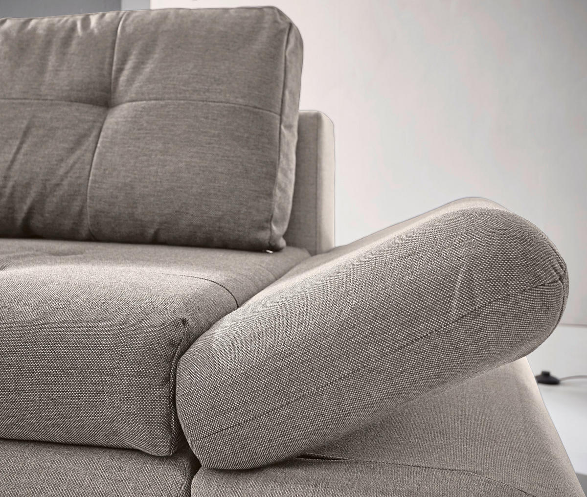 ECKSOFA in Webstoff Beige  - Chromfarben/Beige, Design, Kunststoff/Textil (302/187cm) - Carryhome