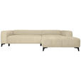 ECKSOFA  in Chenille Beige  279/222 cm  - Beige/Schwarz, KONVENTIONELL, Kunststoff/Textil (279/222cm) - Hom`in